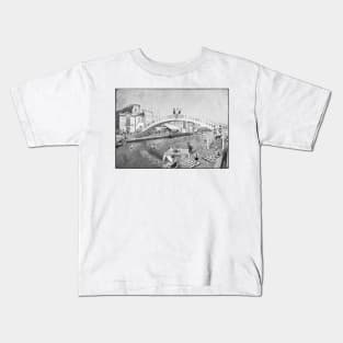 Bridge of Carcavelos, Aveiro (Portugal) Monochrome Edition Kids T-Shirt